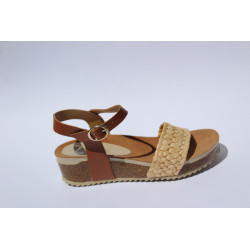 Sandalia rafia beige